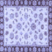 Square Machine Washable Oriental Blue Traditional Rug, wshabs450blu