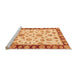 Sideview of Machine Washable Oriental Orange Traditional Area Rugs, wshabs450org