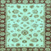 Square Oriental Light Blue Traditional Rug, abs450lblu