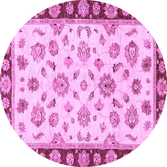 Round Oriental Purple Traditional Rug, abs450pur