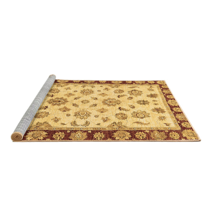 Sideview of Machine Washable Oriental Brown Traditional Rug, wshabs450brn