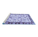 Sideview of Machine Washable Oriental Blue Traditional Rug, wshabs450blu