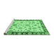 Sideview of Machine Washable Oriental Emerald Green Traditional Area Rugs, wshabs450emgrn