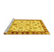 Sideview of Machine Washable Oriental Yellow Traditional Rug, wshabs450yw