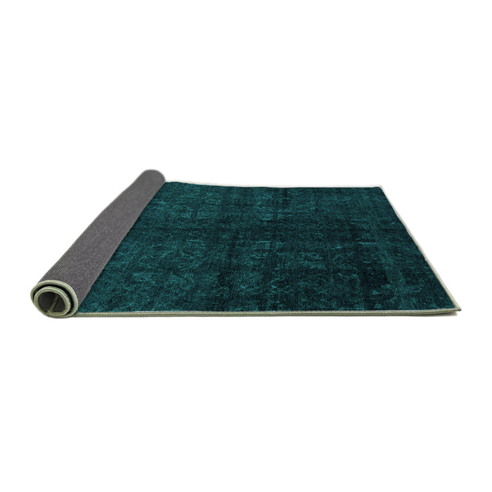 Sideview of Abstract Turquoise Modern Rug, abs4510turq