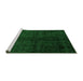 Sideview of Machine Washable Abstract Green Modern Area Rugs, wshabs4510grn