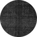 Round Machine Washable Abstract Gray Modern Rug, wshabs4510gry