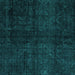 Square Abstract Turquoise Modern Rug, abs4510turq