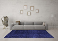 Machine Washable Abstract Blue Modern Rug, wshabs4510blu