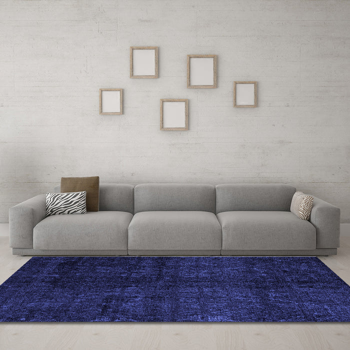 Machine Washable Abstract Blue Modern Rug in a Living Room, wshabs4510blu