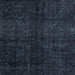 Square Machine Washable Abstract Night Blue Rug, wshabs4510