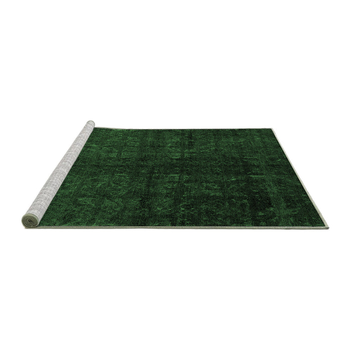 Sideview of Machine Washable Abstract Emerald Green Modern Area Rugs, wshabs4510emgrn