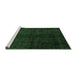 Sideview of Machine Washable Abstract Emerald Green Modern Area Rugs, wshabs4510emgrn