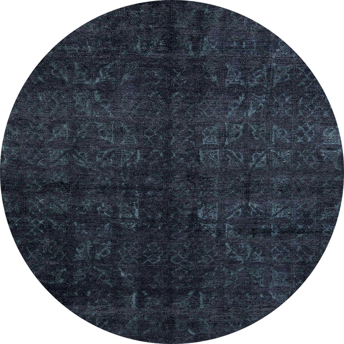 Round Abstract Blue Modern Rug, abs4510