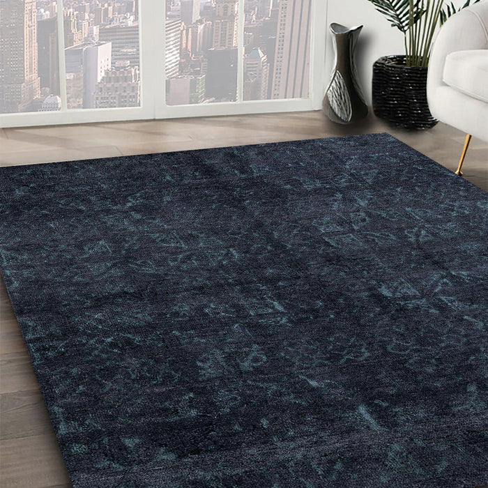 Machine Washable Abstract Night Blue Rug in a Family Room, wshabs4510
