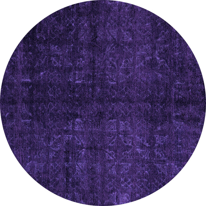 Round Machine Washable Abstract Purple Modern Area Rugs, wshabs4510pur