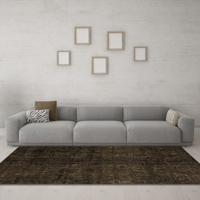 Machine Washable Abstract Brown Modern Rug in a Living Room,, wshabs4510brn