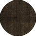 Round Machine Washable Abstract Brown Modern Rug, wshabs4511brn