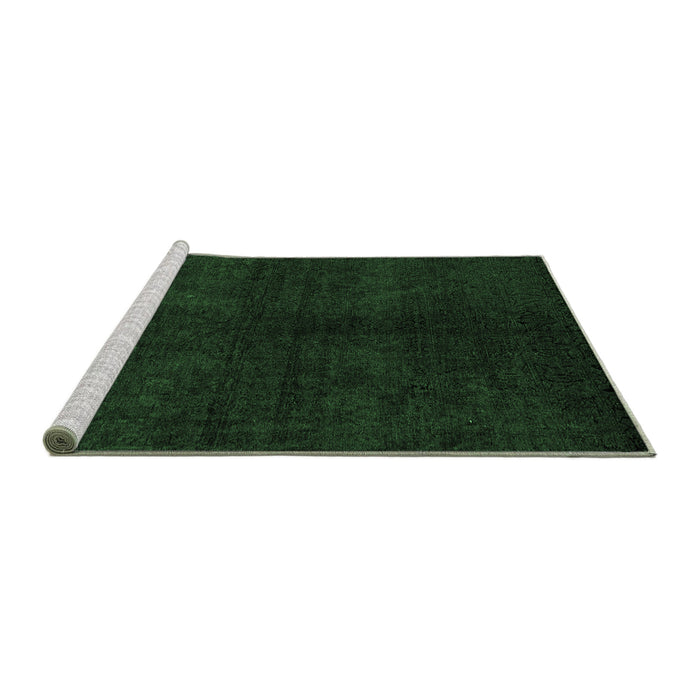 Sideview of Machine Washable Abstract Emerald Green Modern Area Rugs, wshabs4511emgrn