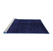 Sideview of Machine Washable Abstract Blue Modern Rug, wshabs4511blu