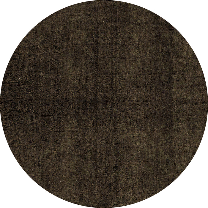 Round Abstract Brown Modern Rug, abs4511brn