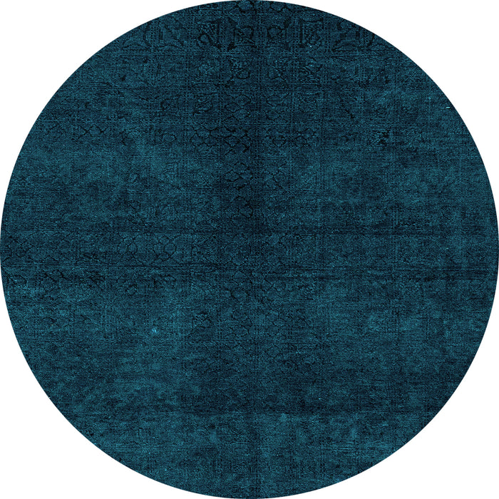Round Abstract Light Blue Modern Rug, abs4511lblu