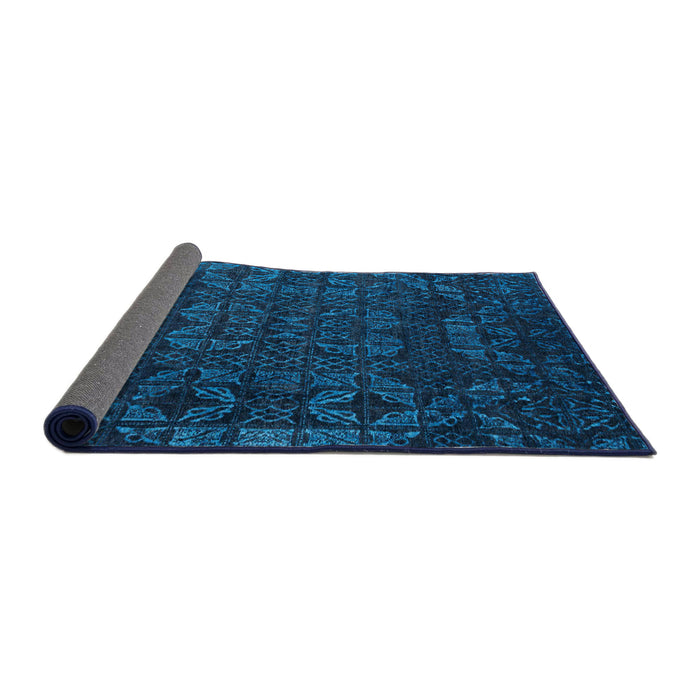 Sideview of Abstract Bright Navy Blue Modern Rug, abs4512