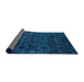 Sideview of Abstract Bright Navy Blue Modern Rug, abs4512