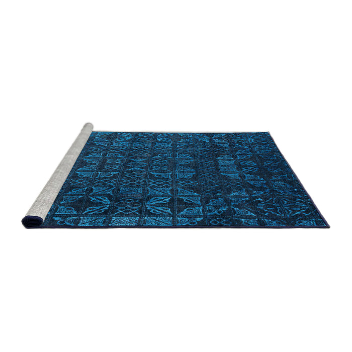 Sideview of Machine Washable Abstract Bright Navy Blue Rug, wshabs4512