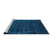 Sideview of Machine Washable Abstract Bright Navy Blue Rug, wshabs4512