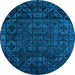 Round Machine Washable Abstract Light Blue Modern Rug, wshabs4512lblu