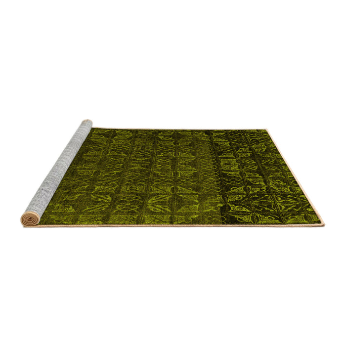 Sideview of Machine Washable Abstract Yellow Modern Rug, wshabs4512yw