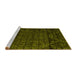 Sideview of Machine Washable Abstract Yellow Modern Rug, wshabs4512yw