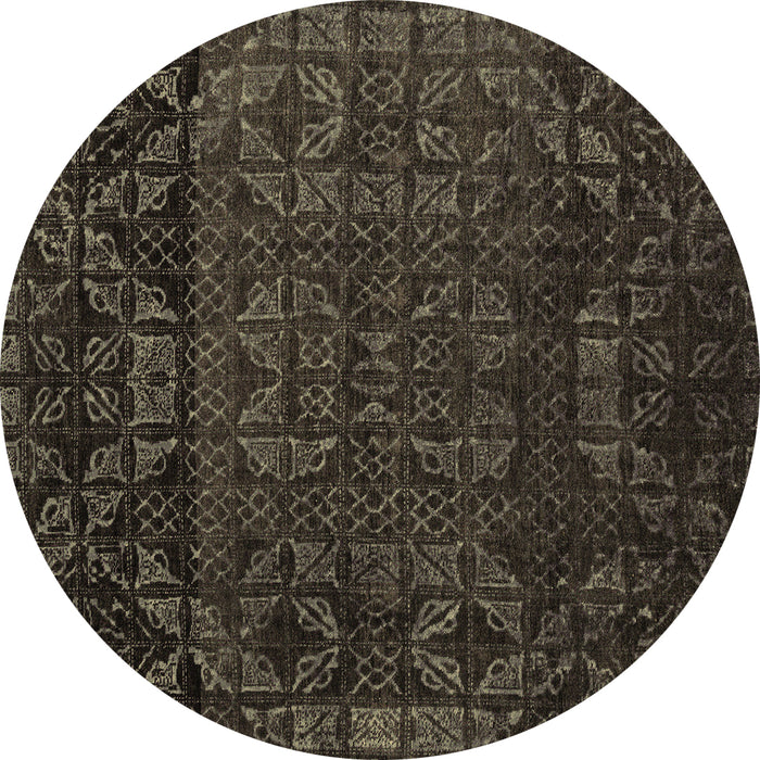Round Abstract Brown Modern Rug, abs4512brn