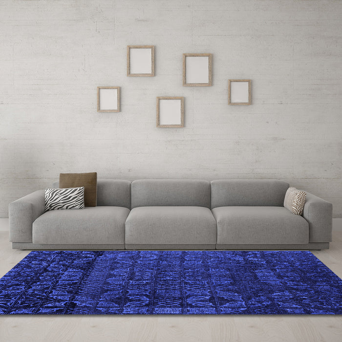 Machine Washable Abstract Blue Modern Rug in a Living Room, wshabs4512blu