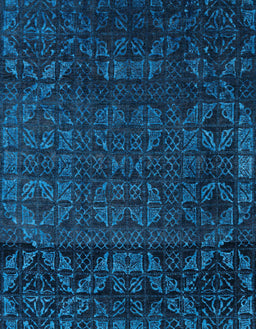 Abstract Bright Navy Blue Modern Rug, abs4512