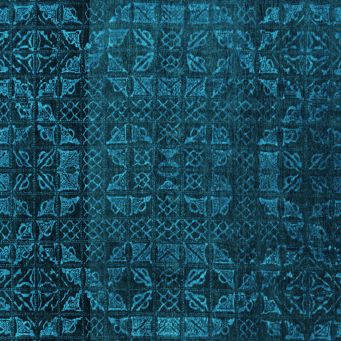 Square Machine Washable Abstract Turquoise Modern Area Rugs, wshabs4512turq