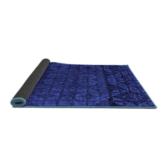 Sideview of Abstract Blue Modern Rug, abs4512blu