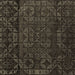 Square Abstract Brown Modern Rug, abs4512brn