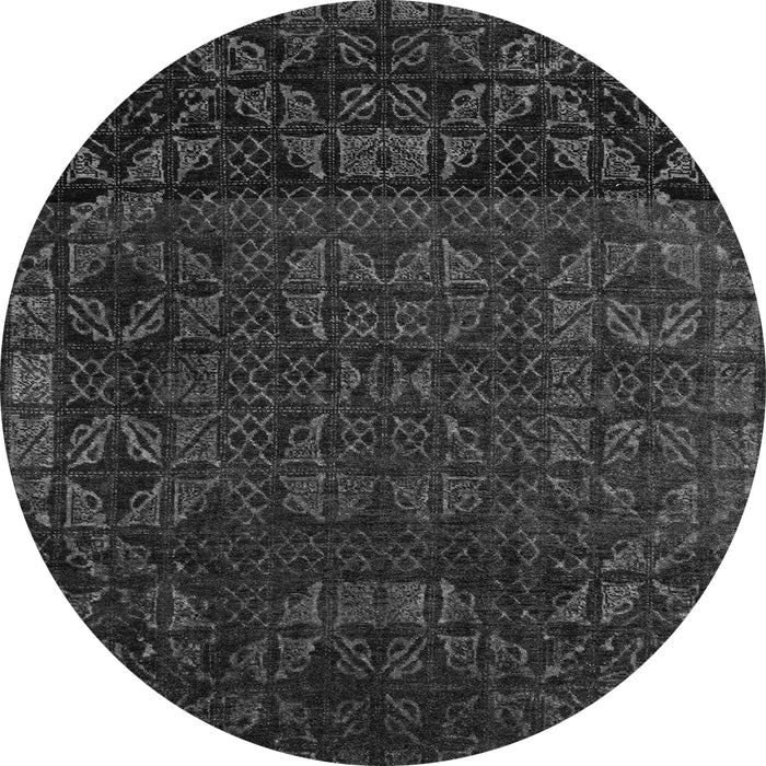 Round Abstract Gray Modern Rug, abs4512gry