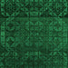 Square Machine Washable Abstract Green Modern Area Rugs, wshabs4512grn