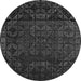 Round Machine Washable Abstract Gray Modern Rug, wshabs4512gry