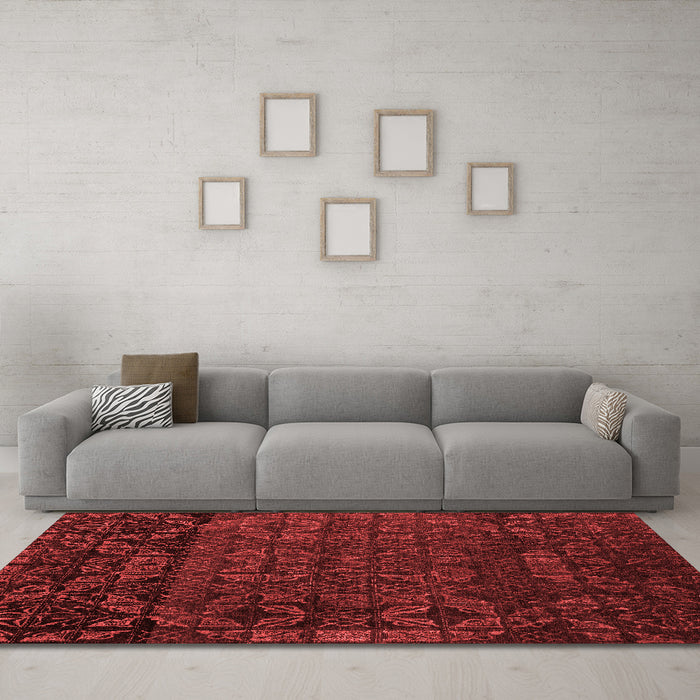 Modern Red Washable Rugs