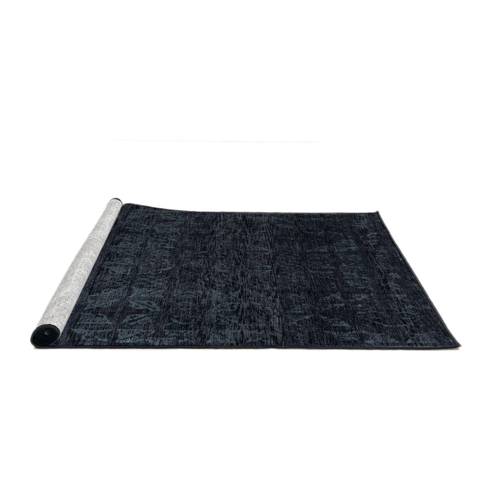 Sideview of Machine Washable Abstract Dark Blue Grey Blue Rug, wshabs4513