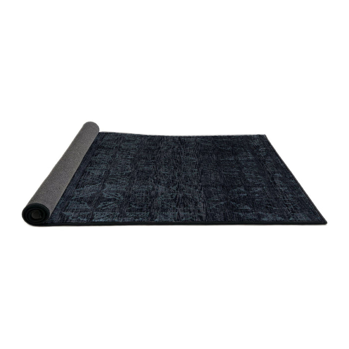 Sideview of Abstract Dark Blue Grey Blue Modern Rug, abs4513