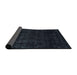 Sideview of Abstract Dark Blue Grey Blue Modern Rug, abs4513