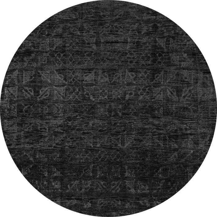 Round Abstract Gray Modern Rug, abs4513gry