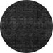 Round Abstract Gray Modern Rug, abs4513gry