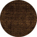 Round Abstract Orange Modern Rug, abs4513org