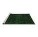 Sideview of Machine Washable Abstract Emerald Green Modern Area Rugs, wshabs4513emgrn